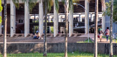 Alunos no campus Darcy Ribeiro, da UnB: apenas 21% dos brasileiros de 25 a 34 anos têm Ensino Superior Completo (Foto: Secom/UnB - 14/05/2018)