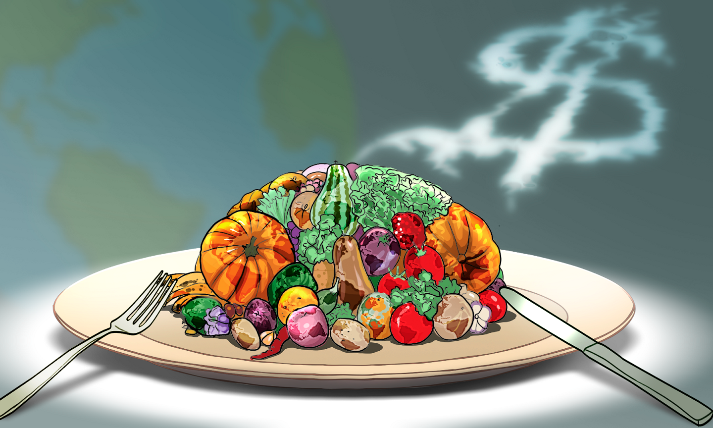 Alimentos: ilustração de Claudio Duarte