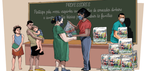 No levantamento feito pela direção do Centro Educacional Gisno, no ano passado, 30% dos estudantes abandonaram as aulas simplesmente por falta de comida. Arte Claudio Duarte