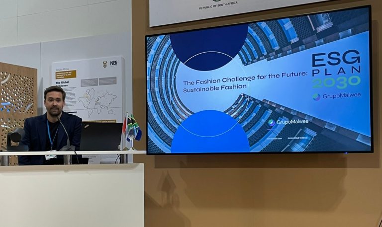 Guilherme Weege, CEO do Grupo Malwee, em painel sobre moda sustentável na COP26: laboratório para desenvolvimento em parceria de produtos sustentáveis (Foto: Divulgação)