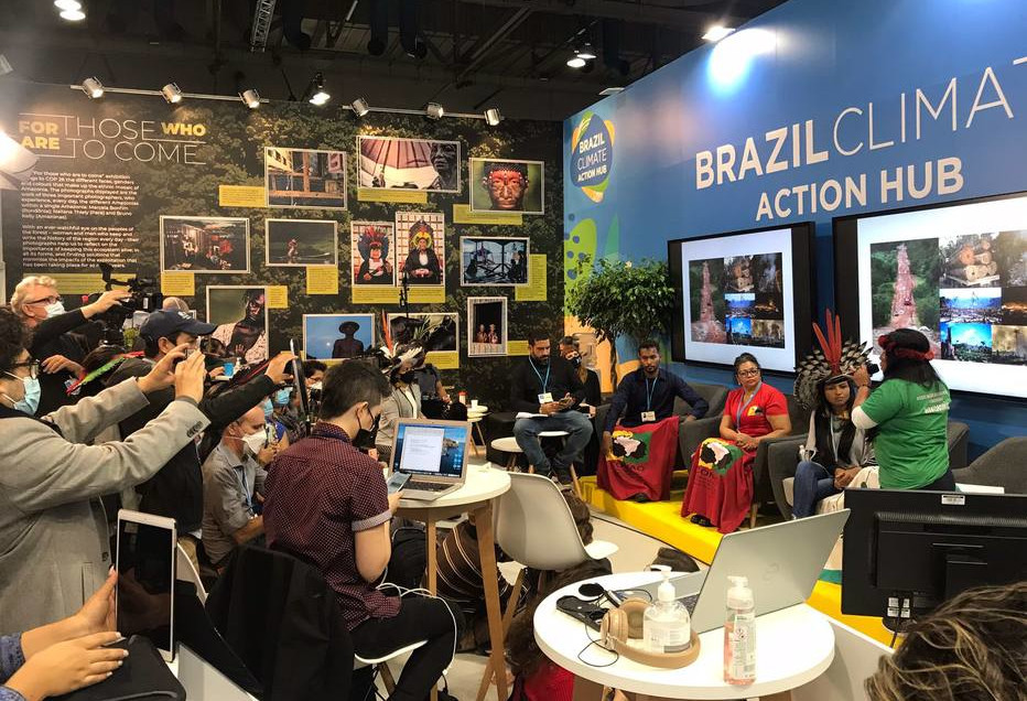 Debate no Brazil Climate Action Hub, espaço organizado pela sociedade civil na COP26: ação paralela ao governo federal (Foto: Divulgação)
