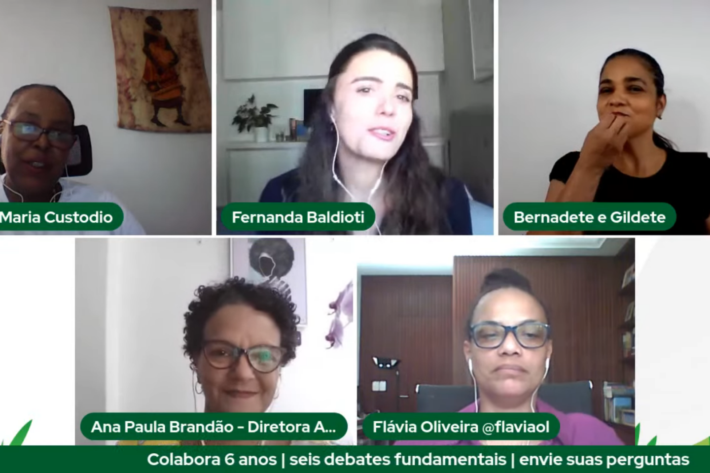 A mesa “Justiça econômica para mulheres, atalho para a retomada da economia” foi a segunda da série de debates do #Colabora. Foto Reprodução