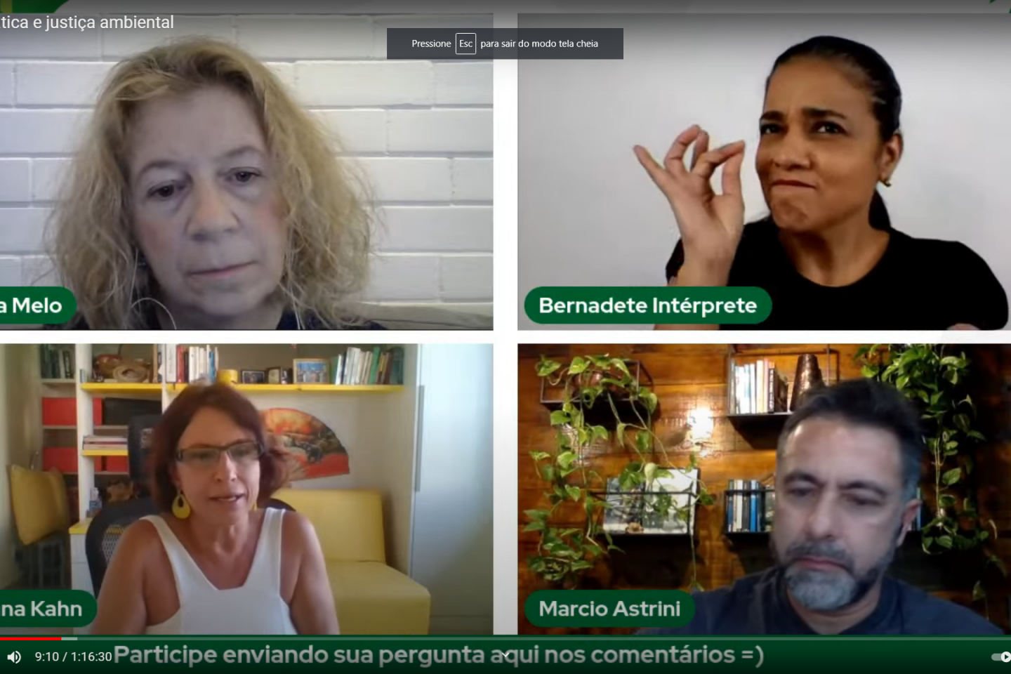 A crise climática e a justiça ambiental foi um dos temas do ciclo de debates do #Colabora. Foto reprodução