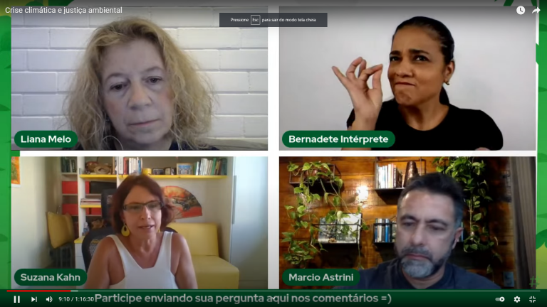 A crise climática e a justiça ambiental foi um dos temas do ciclo de debates do #Colabora. Foto reprodução