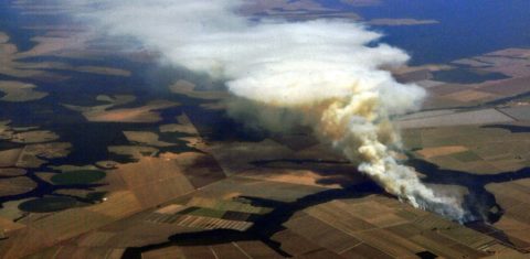 Queimada para ampliar fronteira agrícola no norte de Mato Grosso: desmatamento e incêndios florestais fizeram Brasil ser única grande nação a ter aumento de emissões no ano da pandemia (Foto: Carl de Souza/AFP - 06/08/2021)
