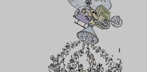 Relatório mostra custo do combate a drogas que tira recursos da saúde e da educação (Arte: Laerte - Reprodução/CeSec)