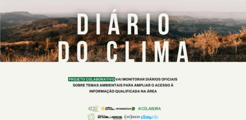 Diário do Clima: plataforma para monitorar diários oficiais em temas sobre clima e ambiente elaborada por oito sites e selecionada pelo Desafio da Inovação da Google News Initiative na América Latina (Arte: Raphael Monteiro)