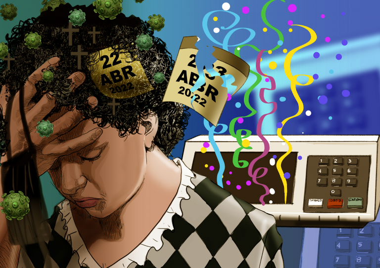E se trocarmos o carnaval por eleições? Pesquisa da USP mostra que Brasil lidera o ranking de casos de ansiedade e depressão na pandemia. Arte Claudio Duarte