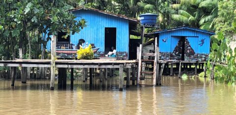 Street River Amazônia: fachada de casa ribeirinha na Ilha do Combu, no Pará