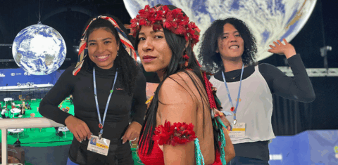 Jovens ativistas pelo clima. Fotos de Arquivo pessoal e Ageu Guajajara