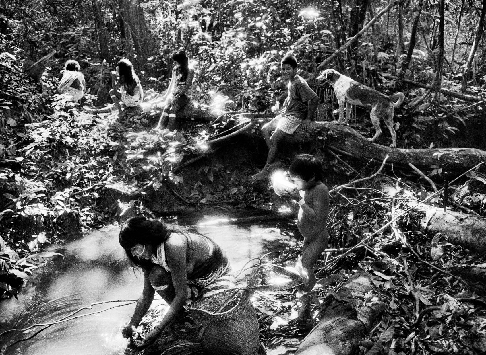 Indígenas Morubo, no Vale do Javari, onde foram assassinados Dom Phillips e Bruno Pereira: "Milícias: foram transferidas para a Amazônia por este governo", afirma Salgado (Foto: Sebastião Salgado - 1979)