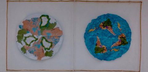 Nuevo Mundo, 2019, obra de Iracema Barbosa, selecionada em chamada pública, em exposição no site do IDDH: novo edital, para ilustrar Relatório Luz, está com inscrições abertas (Foto: Reprodução)