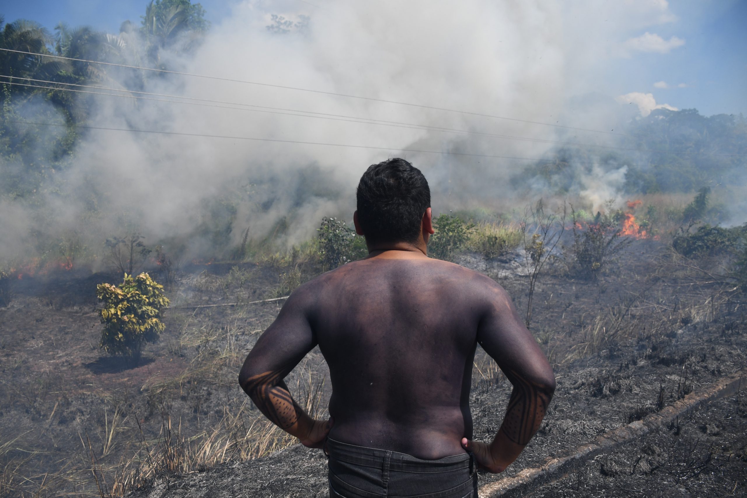 Área desmatada e queimada na Terra Indígena Mãe Maria: além de enfrentar invasores, indígenas de etnias Gavião estão preocupados com os drones misteriosos (Foto: João Paulo Guimarães)