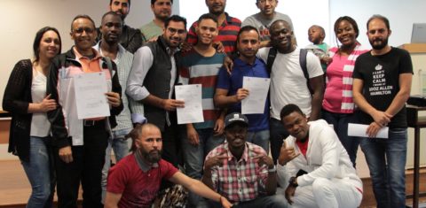 Alunos de turma do curso Português como Língua de Acolhimento: imigrantes enxergam cordialidade nos brasileiros (Foto: Divulgação)