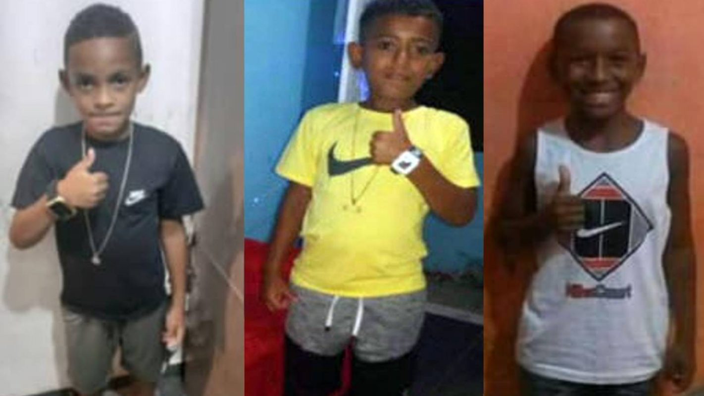 Os meninos Lucas Matheus, Alexandre e Fernando Henrique desapareceram em dezembro de 2020: polícia concluiu inquérito, após mais de um ano de investigação apontando que os três foram torturados e mortos por traficantes, mas, até hoje os corpos não foram encontrados (Foto: Reprodução)