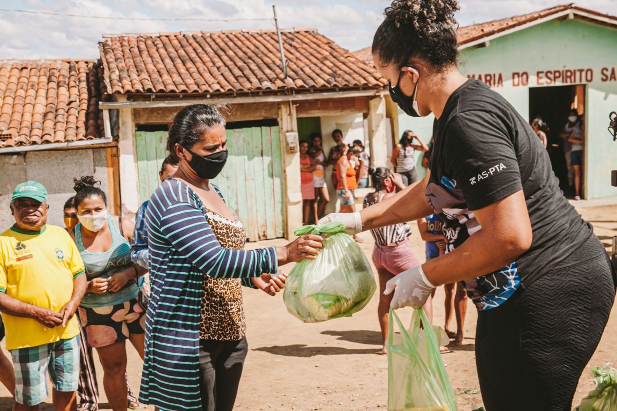 Entrega de cestas de alimentos agroecológicos da ActionAid com a AS-PTA na Paraíba: avanço da fome impõe pacto nacional (Túlio Martins - Divulgação AS-PTA / ActionAid)