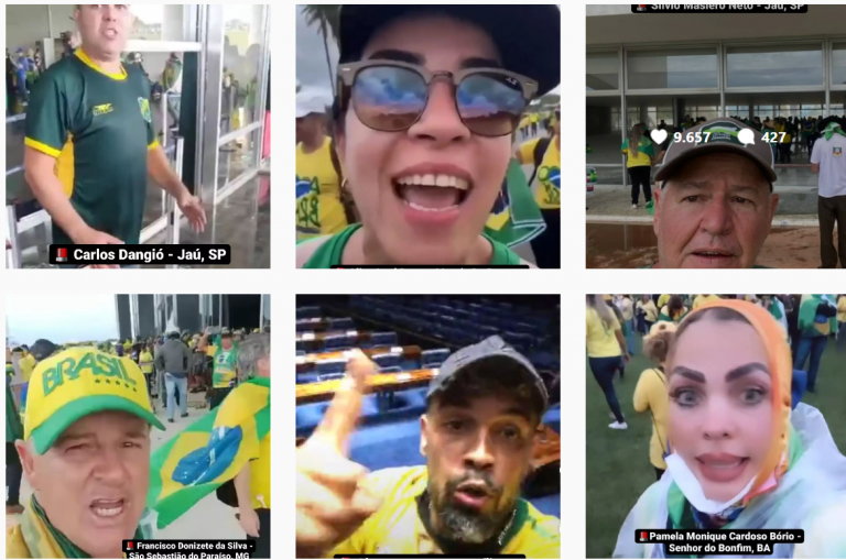 Página @contragolpebrasil identifica bolsnaristas envolvidos no ataque aos Três Poderes: redes sociais usadas para denunciar criminosos e seus crimes (Foto: Reprodução)