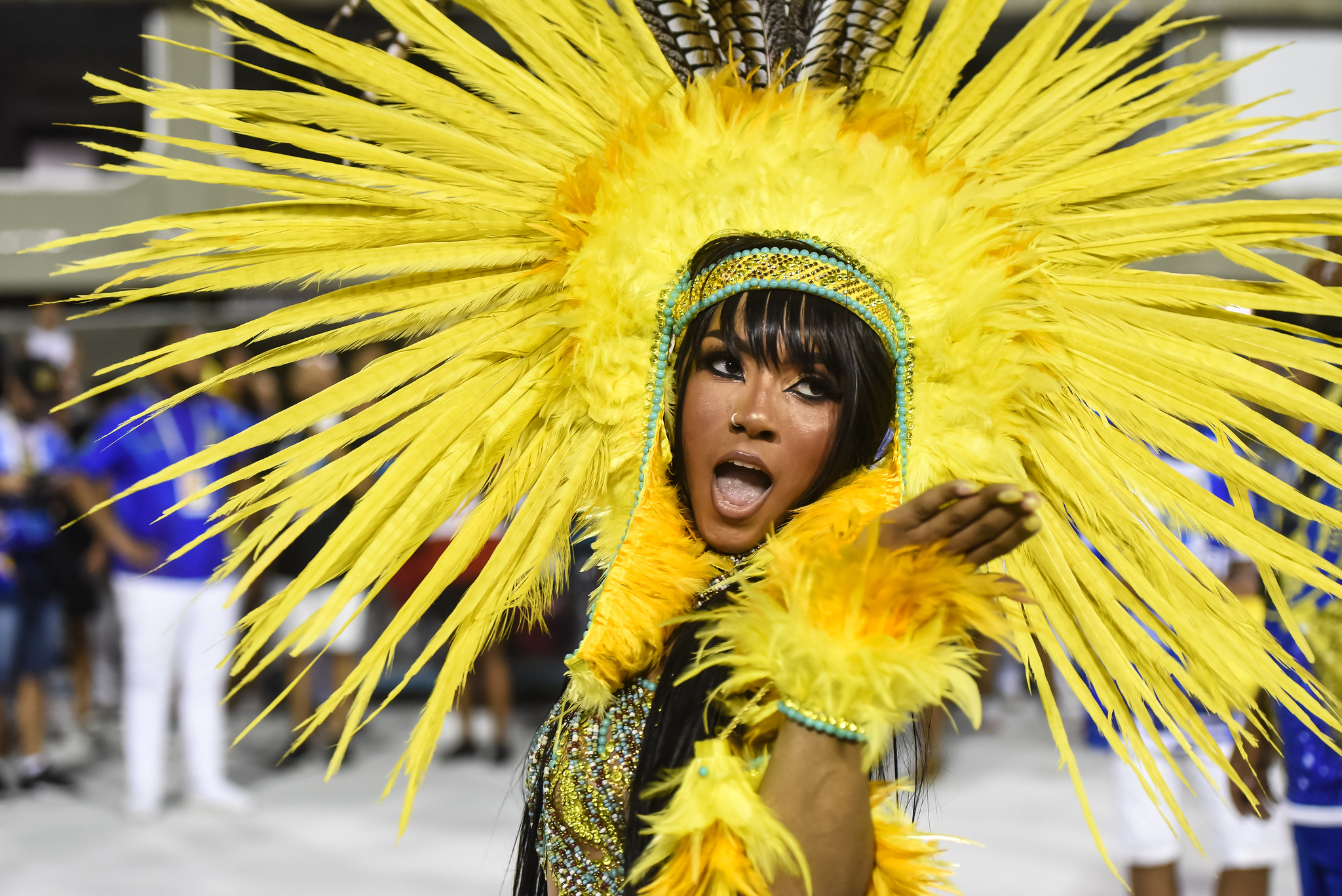 Mayara Lima: jovem rainha do Tuiuti consagrada pelas redes sociais. Foto Diego Mendes/Rio Carnaval