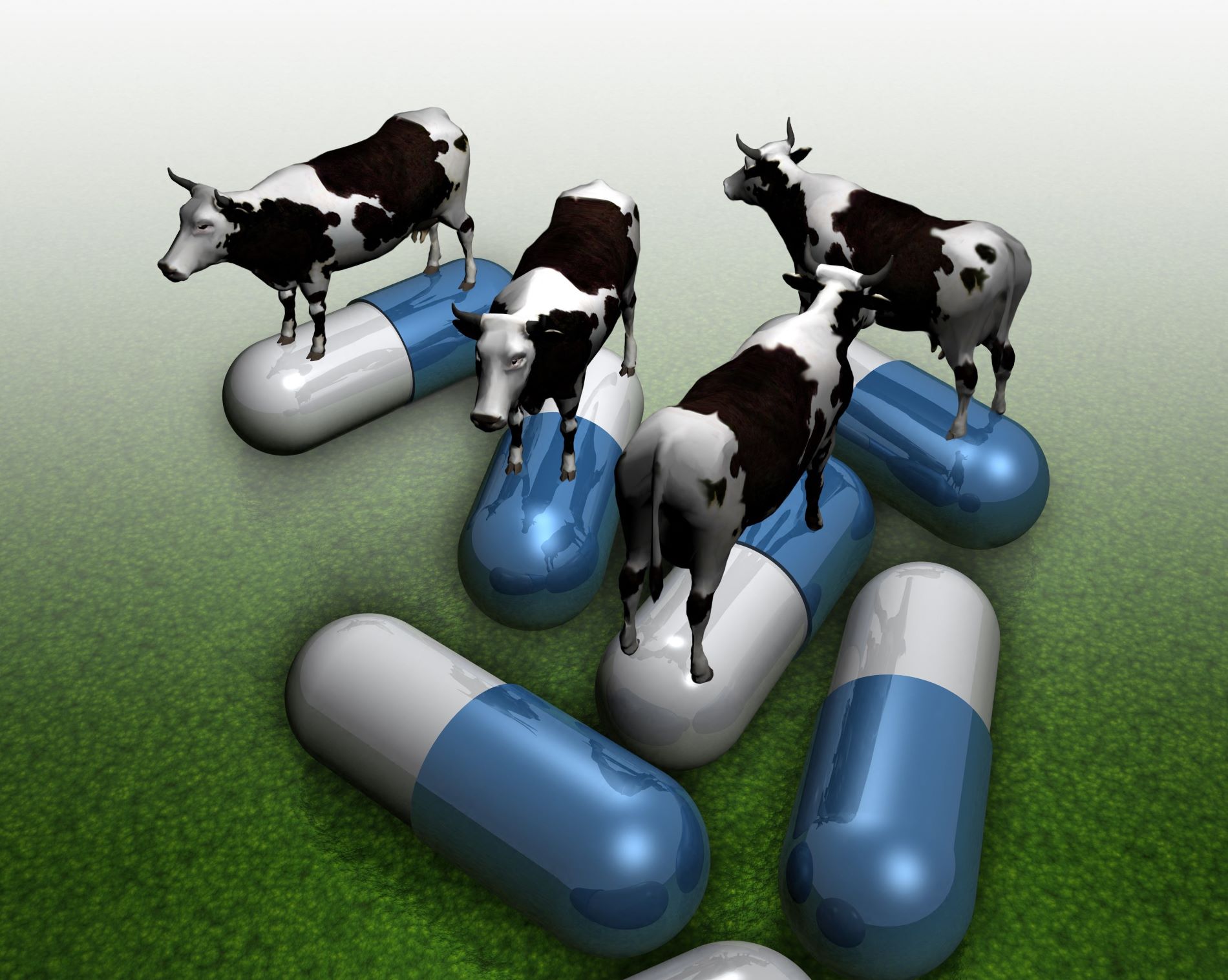 Uso de antibióticos na pecuária leiteira, ilustração de computador. (Foto de VICTOR HABBICK VISIONS/SCIENCE P/VHB/Science Photo Library via AFP)