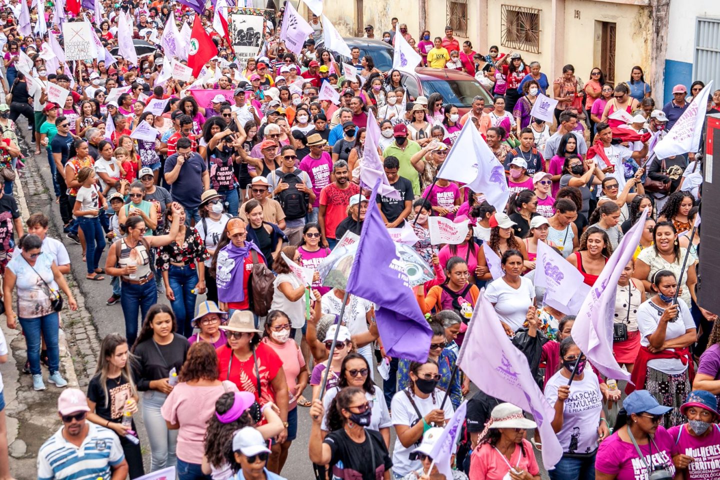 Marcha pela Vida das Mulheres e pela Agroecologia, na Paraíba: alerta sobre impacto de parques de energia e renovável (Foto: Arquivo AS-PTA)