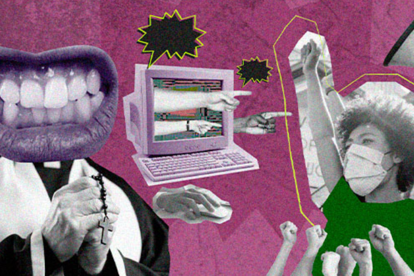 Movimento propaga ódio às femininas e às defensoras dos direitos da mulheres no Brasil (Arte: AzMina)