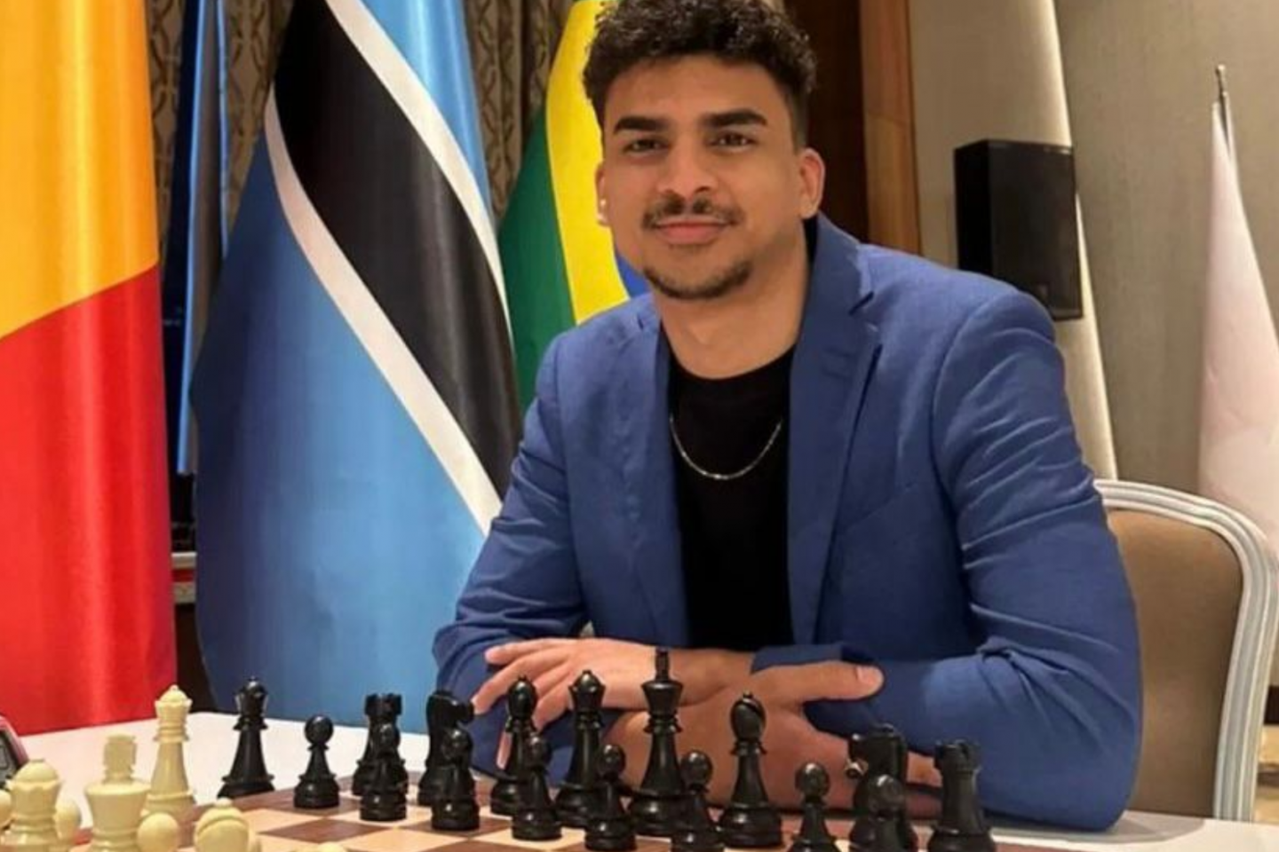 O pernambucano Yago Moura na Copa do Mundo de Xadrez, em Baku (Azerbaijão): das praças de Recife a Grande Mestre Internacional (Foto: Arquivo Pessoal)