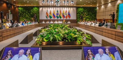 O presidente Lula discursa na Cúpula da Amazônia: apesar de aliança contra o desmatamento, ambientalistas criticam falta de ações concretas no documento final (Foto: Ricardo Stuckert / Presidência da República)