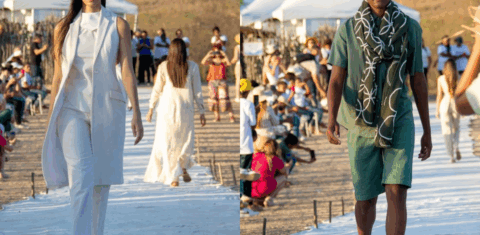 Desfile a passarela montada no campo de algodão no Dia da Colheita: exemplo de moda sustentável na Paraíba (Fotos: Yamê Reis)