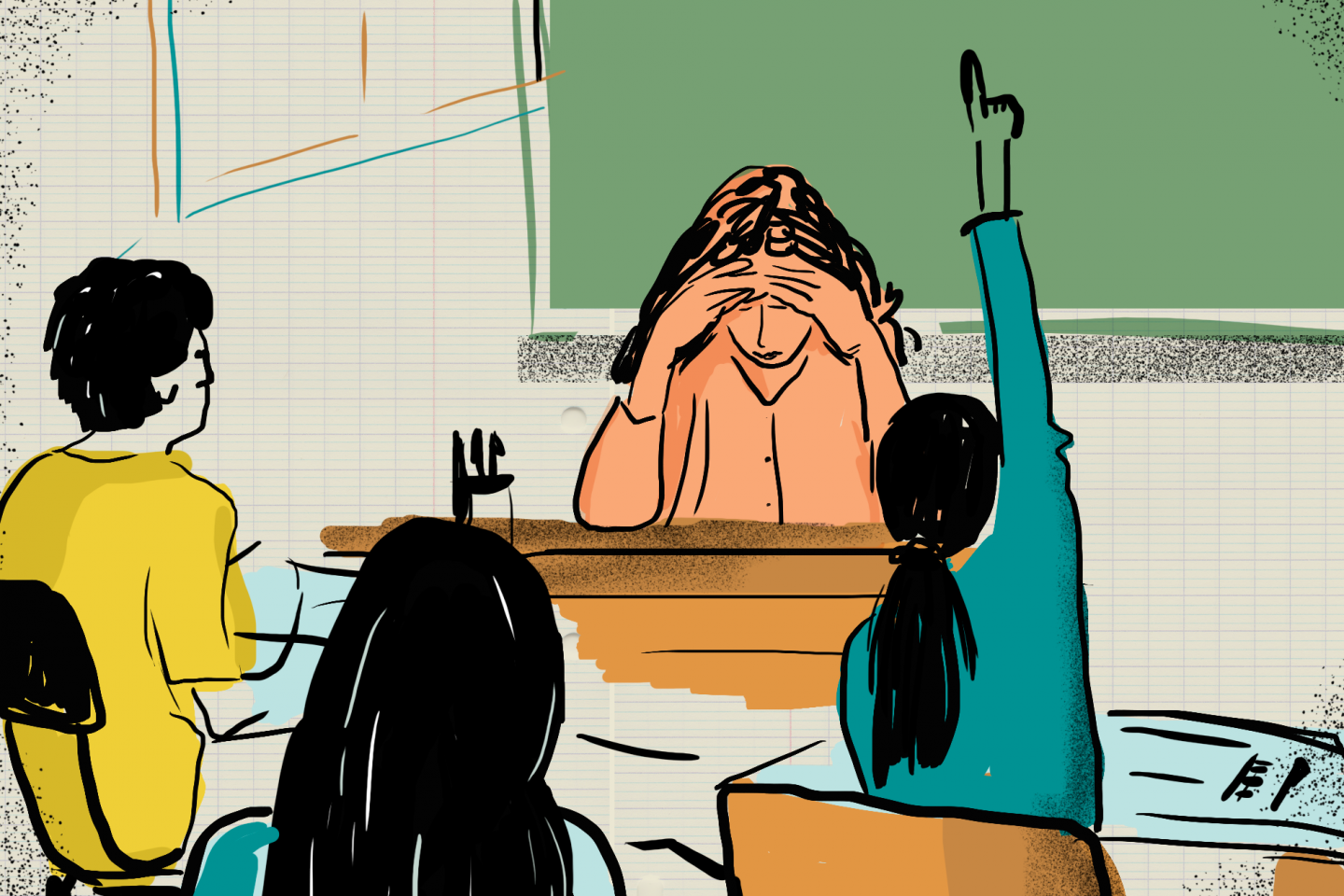 O salário baixo, as questões psicológicas e a inadequação docente são as principais causas do abandono da carreira. Arte Juliana Lima/Utopika