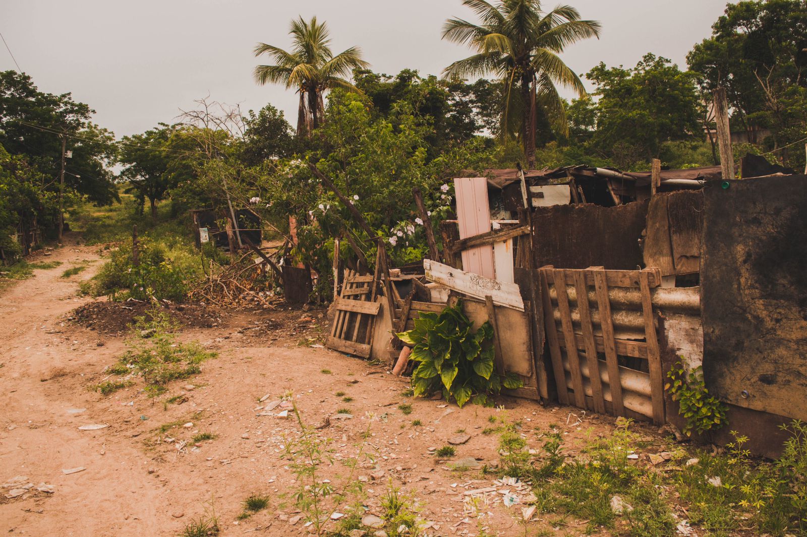 Nos fundos do antigo lixão, várias casas são de madeira e sem acesso à saneamento básico. Bianca Lorena/Espaço Gaia