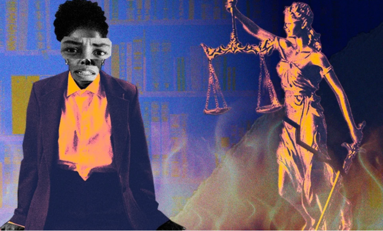 De defensoras de mulheres a vítimas: 80% das advogadas declara já ter sofrido alguma forma de violência de gênero no curso de processos judiciais (Arte: AzMina)