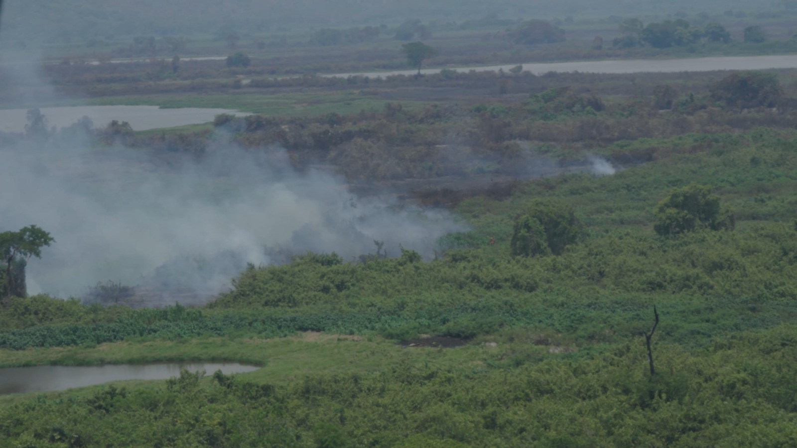 Incêndio no Pantanal em época de chuva: Serra do Amolar perdeu quase três mil hectares (Foto: Téo Pini / Governo do Mato Grosso do Sul)