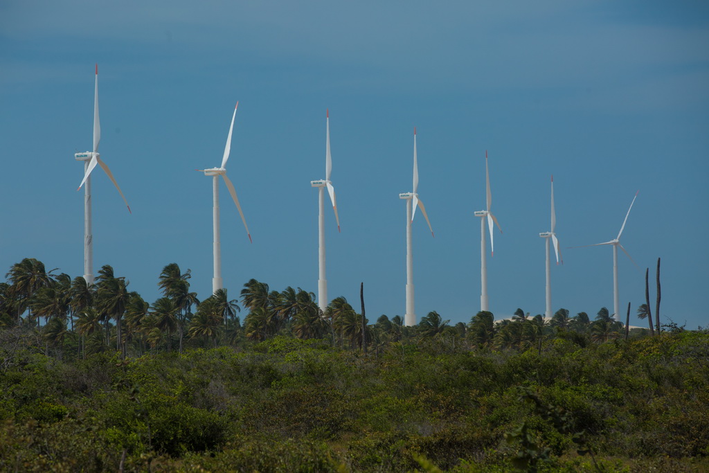 Usina de Energia Eólica em Icaraí, no Ceará: Nordeste concentra 90% dos parques eólicos do país (Foto: Ari Versiani / Divulgação)