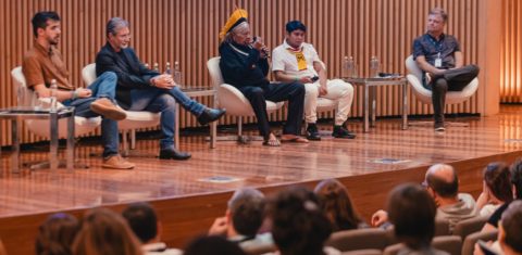 Raoni no Museu do Amanhã, na Semana do Meio Ambiente. Foto de Albert Andrade