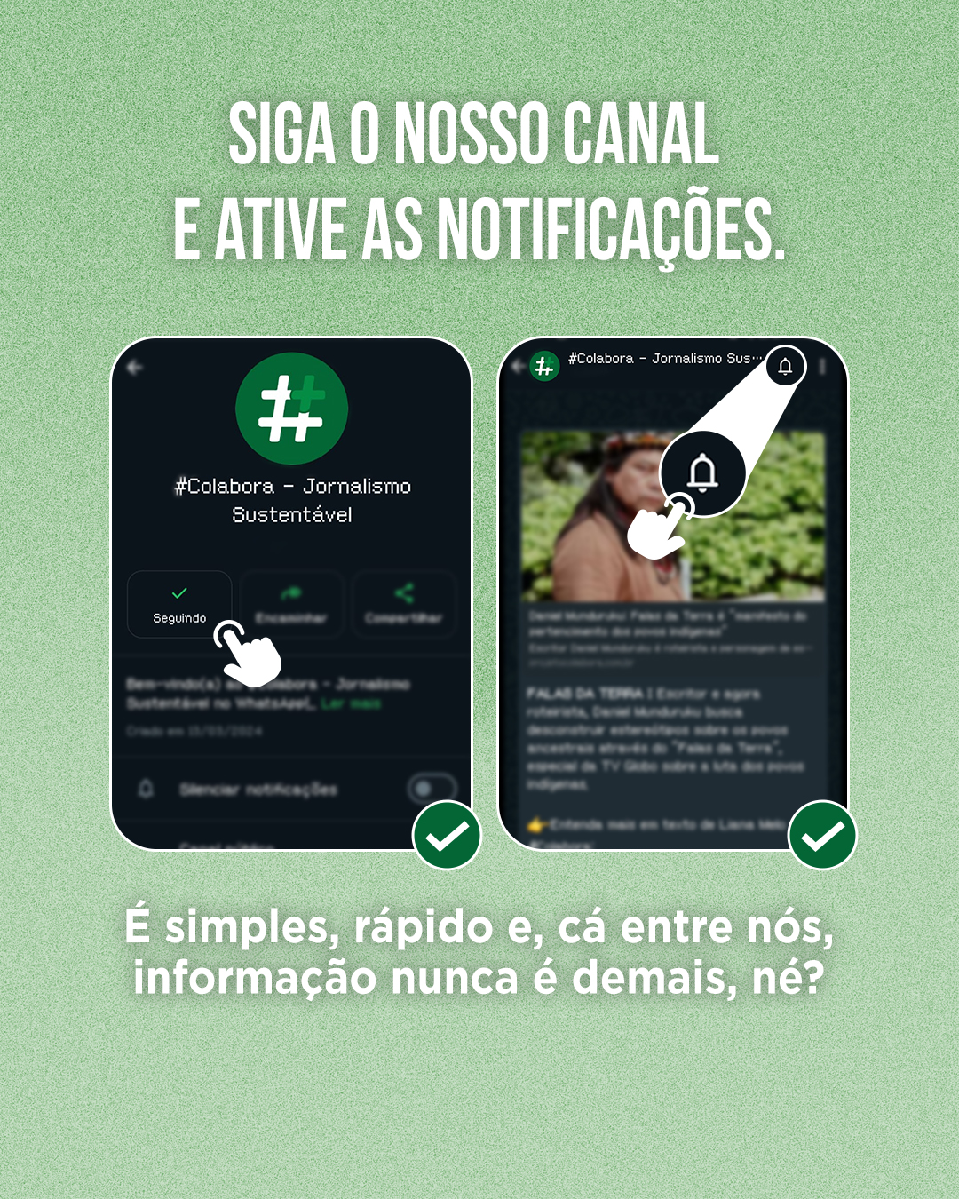 Receba as notícias do #Colabora no seu Whatsapp; saiba mais