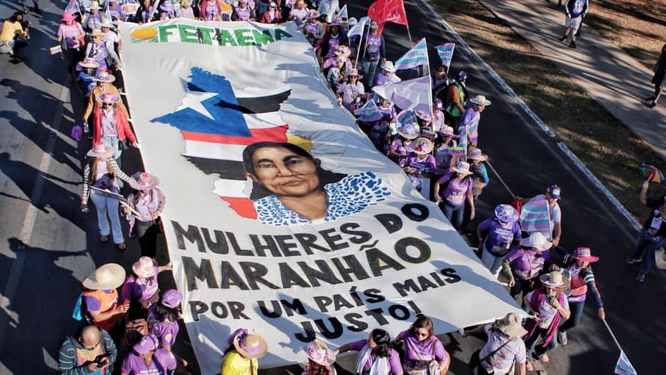 Mulheres camponesas do Maranhão durante ato em Brasília: agricultoras reclamam de preconceito e dificuldade de financiamento (Foto: Andressa Zumpano/CPT)