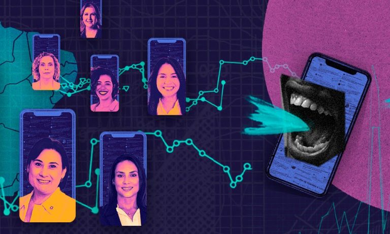 Violência online após debates atinge candidatas no interior do Brasil (Arte: AzMina)