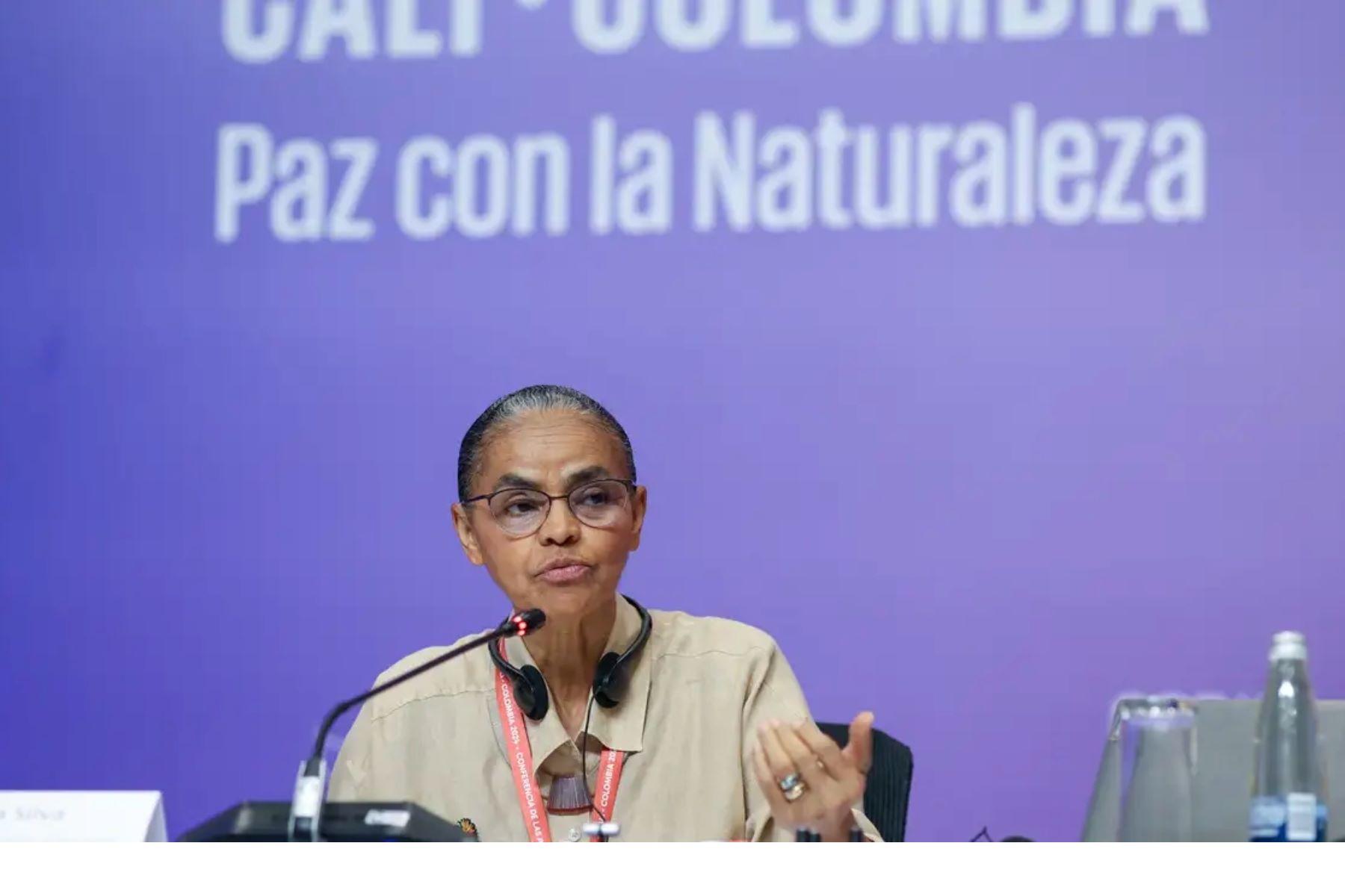 A ministra Marina Silva na COP16 da Biodiversidade: novo plano para restauração de 12 milhões de hectares até 2030 (Foto: Felipe Werneck / MMA / Agência Brasil)