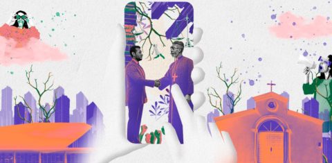 Parlamentares conservadores e organizações religiosas unidos contra o aborto legal (Arte: AzMina)
