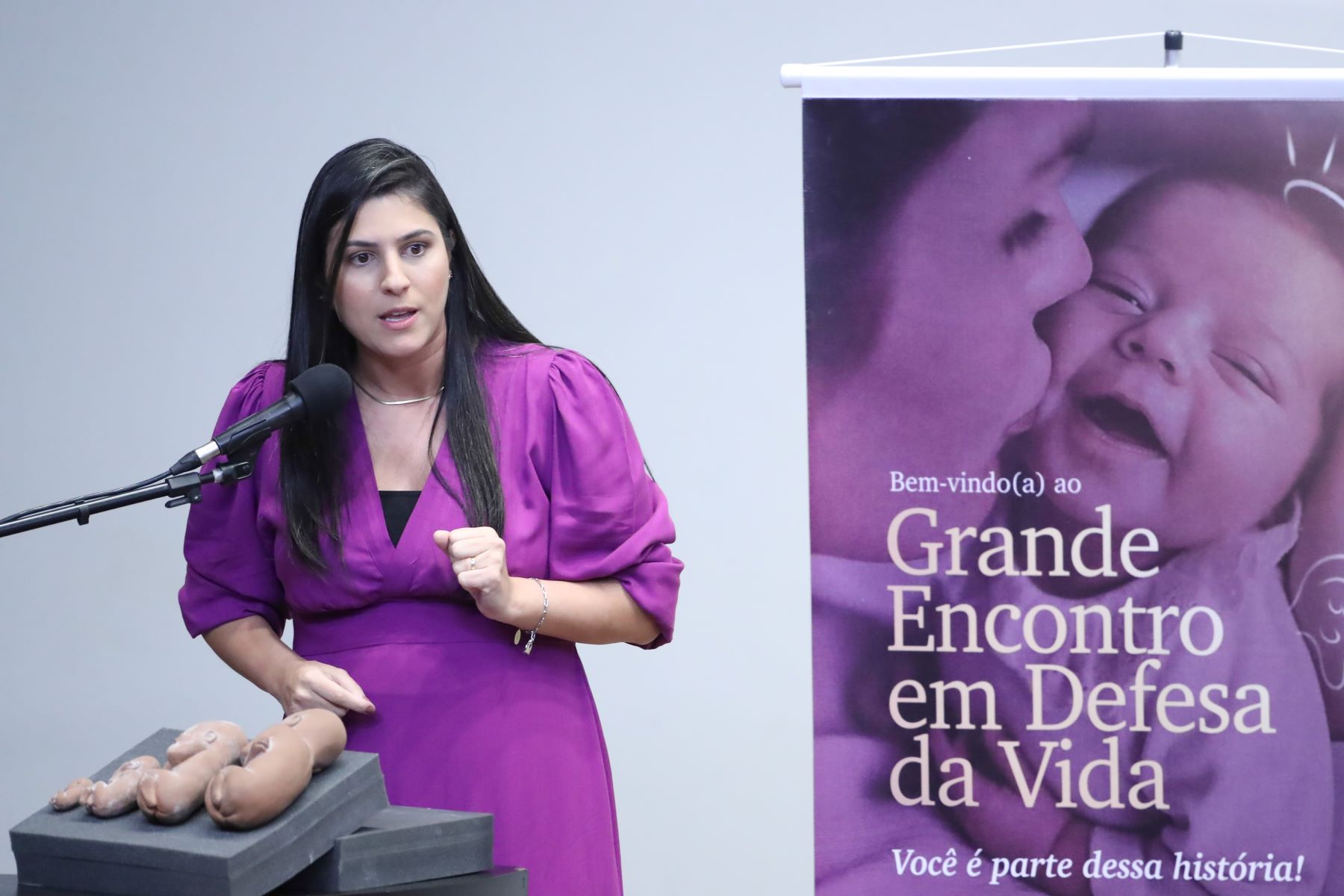 A deputada Chris Tonietto em evento na Câmara: militância contra o aborto e contra o feminismo (Foto: Bruno Spada/Câmara dos Deputados - 18/04/2024)