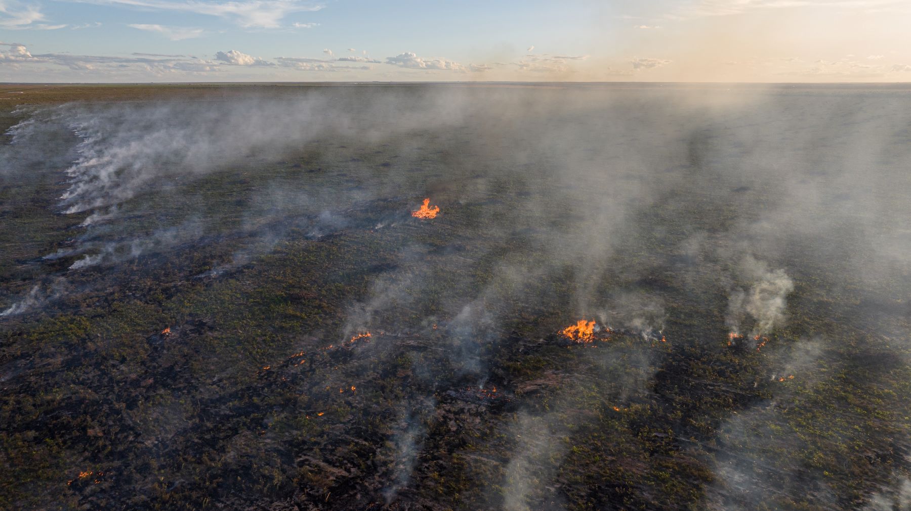 Fogo em fazenda do Grupo Mizote na Bahia: ONG aponta indícios de desmatamento ilegal para produção de soja em áreas do Matobipa (Foto: Thomas Bauer / Earthsight)