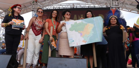 Lançamento do Mapa das Organizações das Mulheres Indígenas, com a presença da ministra Sônia Guajajara. (Foto: Divulgação)