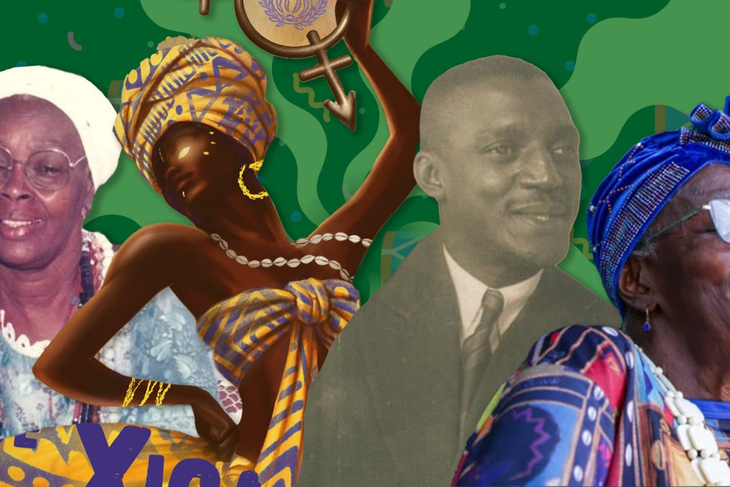 Arte colorida com imagens das personagens da websérie Raízes do Carnaval