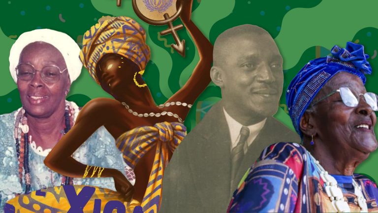 Arte colorida com imagens das personagens da websérie Raízes do Carnaval