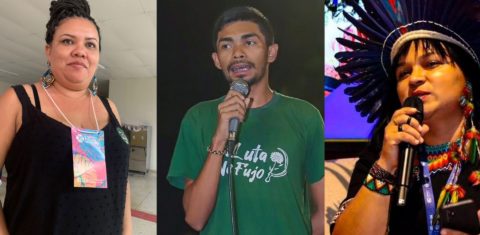 Os ativistas paraenses Miriane Coelho, Darlan Neres e Auricélia Arapiun: defensores de direitos ambientais e territoriais vivem sob ameaça no estado da COP30 (Fotos: Reproduções das Redes Sociais)