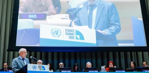 O presidente Lula na cúpula especial sobre Clima para Chefes de Estado e de Governo, na sede da ONU: mais de 100 países apresentam novos planos climáticos (Foto: Ricardo Stuckert / PR / Agência Brasil)