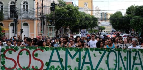Ato em defesa da Amazônia em Manaus: sociedade civil prepara eventos para celebrar Dia da Amazônia em setembro (Foto: Alberto Cesar Araújo / Amazônia Real - 01/09/2019)