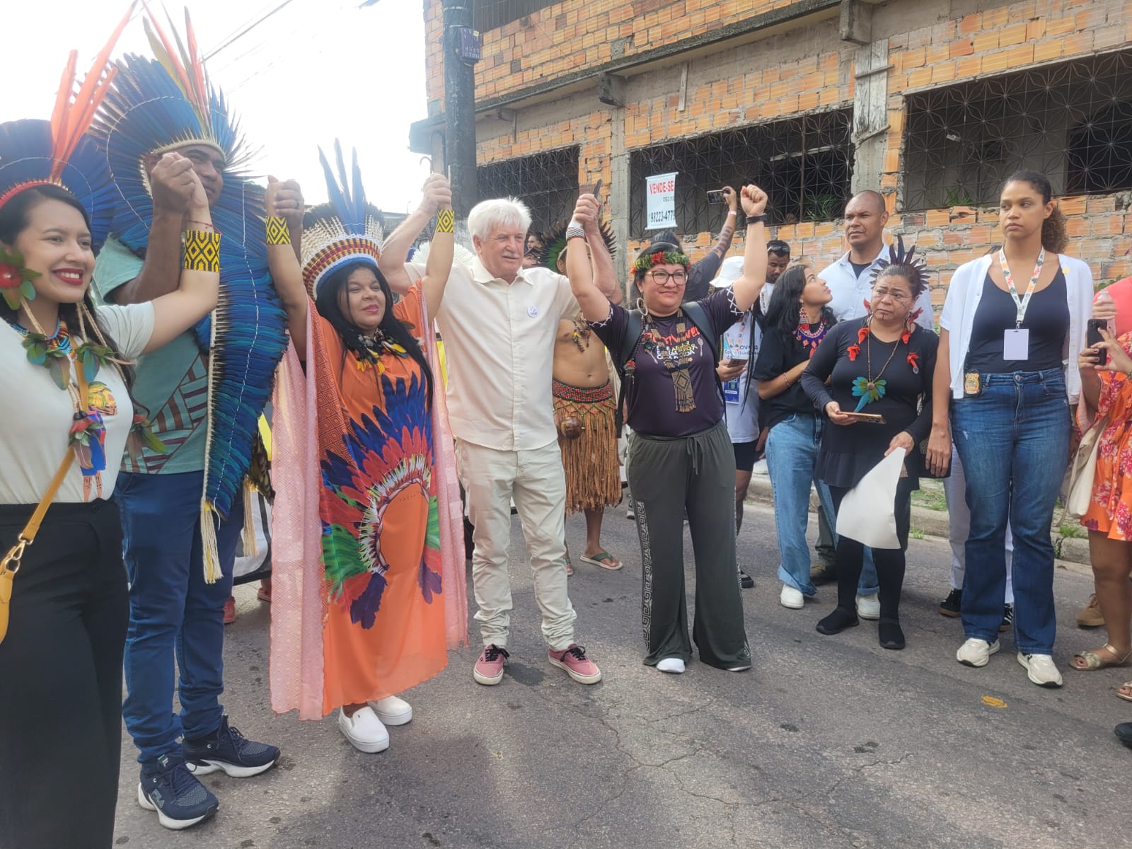 A ministra dos Povos Indigenas, Sônia Guajajara, durante a Marcha Global do Indígenas. (Foto: Liana Melo)