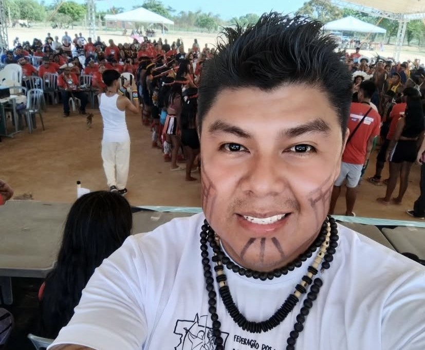 O líder chiquitano José Parava em evento na aldeia: "Desde o reconhecimento oficial, nosso objetivo é proteger nosso lugar, e por isso a demarcação é essencial" (Foto: Arquivo Pessoal)