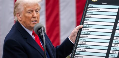 O presidente Donald Trump no anúncio das novas tarifas: ameaça de caos na economia global (Foto: Casa Branca / Divulgação)